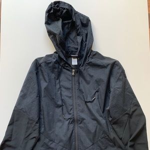 Champion Black Mesh Hooded Windbreaker Size Large